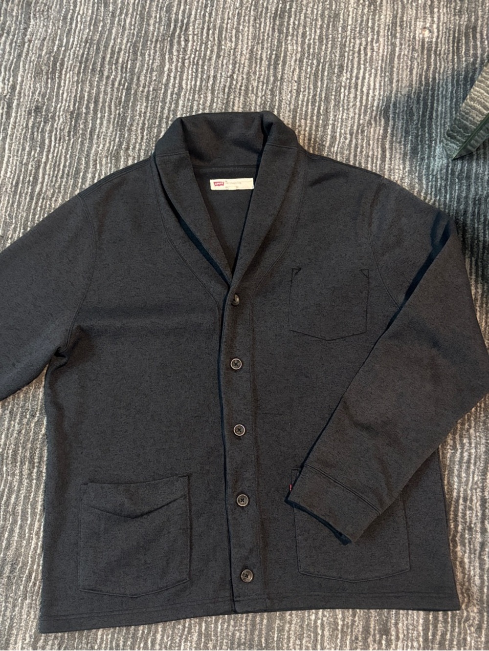Levi's Charcoal Knit Shawl Collar Cardigan